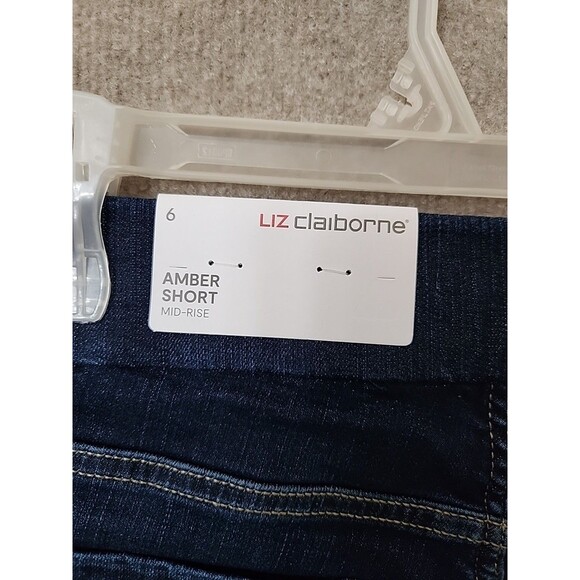 Liz Claiborne Amber Pull-On Shorts Womens 6 Blue Armour Wash Denim Stretch NEW - Picture 7 of 10